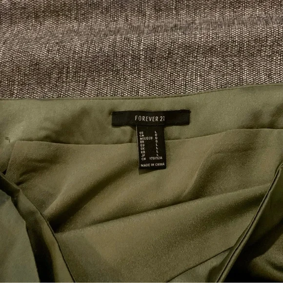 Green Satin Wrap Skirt - Picture 3 of 3